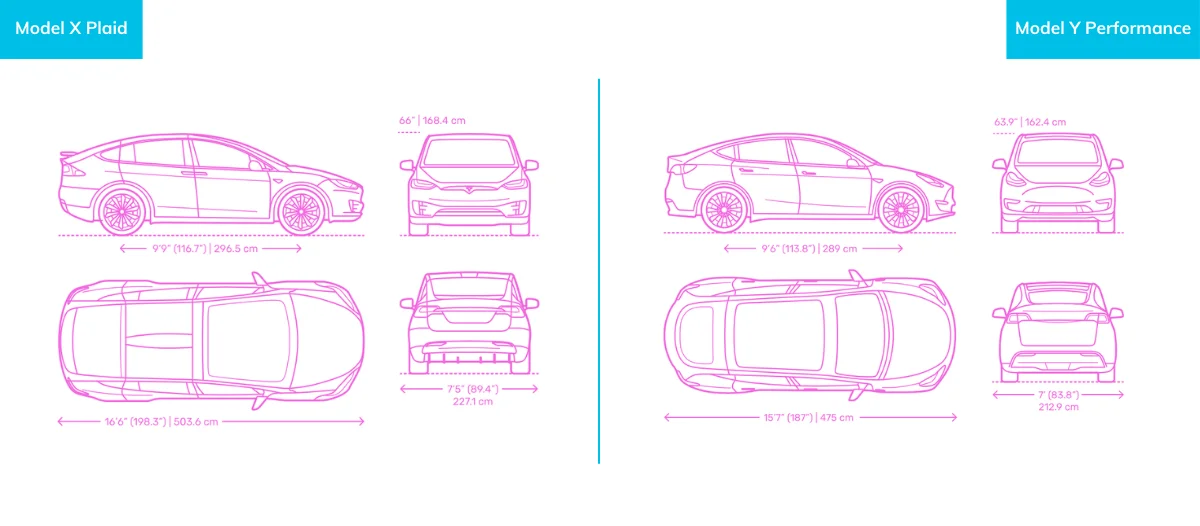 dimensions-tesla-model-x-plaid-et-model-y