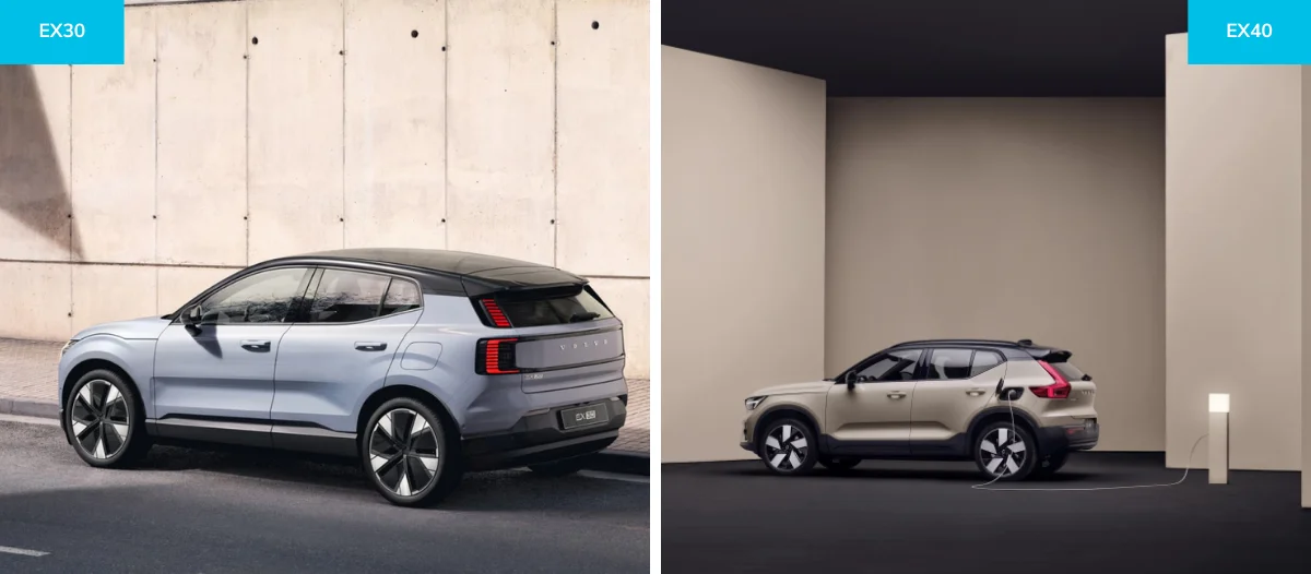 design volvo ex30 vs volvo ex40