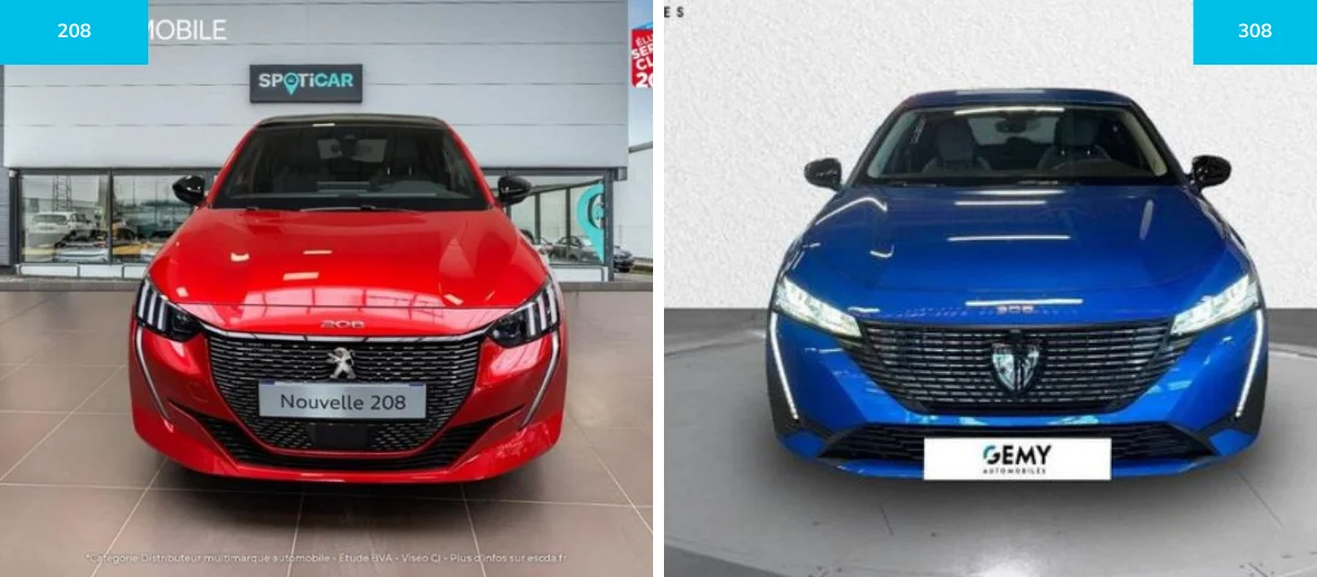 design-peugeot 208 vs 308