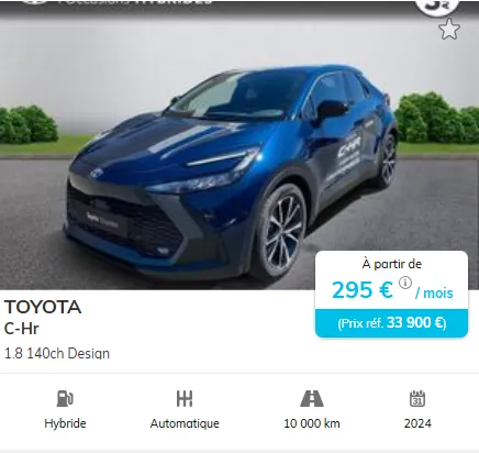 toyota chr offre